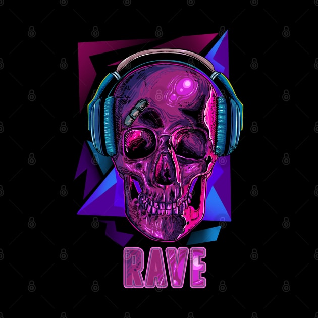 RAVE Skull by T-Shirt Dealer