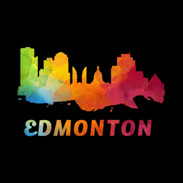 Edmonton Skyline Watercolor Style by ThirdEyeAerial