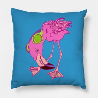 Flamingo, Shake Your Tail Feather Pillow