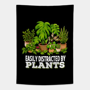 Easily Distracted By Plants Plant Lover Tapestry