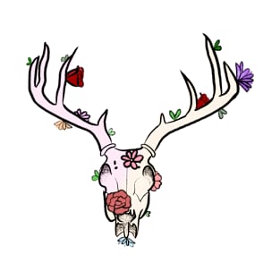 Flower-Covered Deer Skull T-Shirt