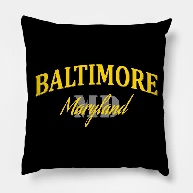 City Pride: Baltimore, Maryland Pillow by Naves