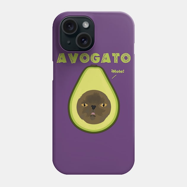 Avogato the Avocado Cat Phone Case by Celestial Holding Co.