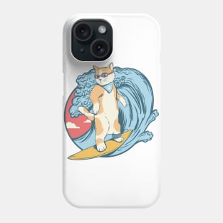 cat love surfing Phone Case