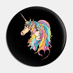 Sweet girl and unicorn drawing Pin