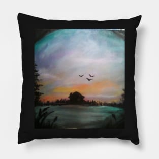 Meeko's Place (Cabin Silhouette) Pillow