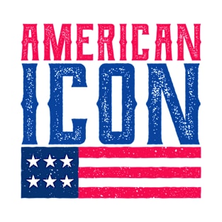 American Icon - Retro vintage American USA flag design T-Shirt