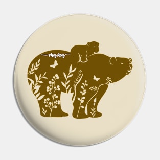 Mama bear floral Pin