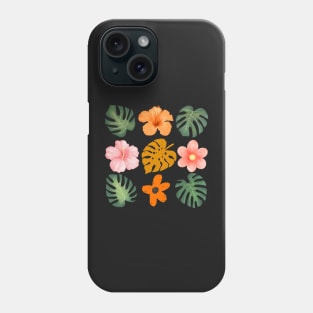 Tropical Plants and Flowers Seamless Pattern Phone Case