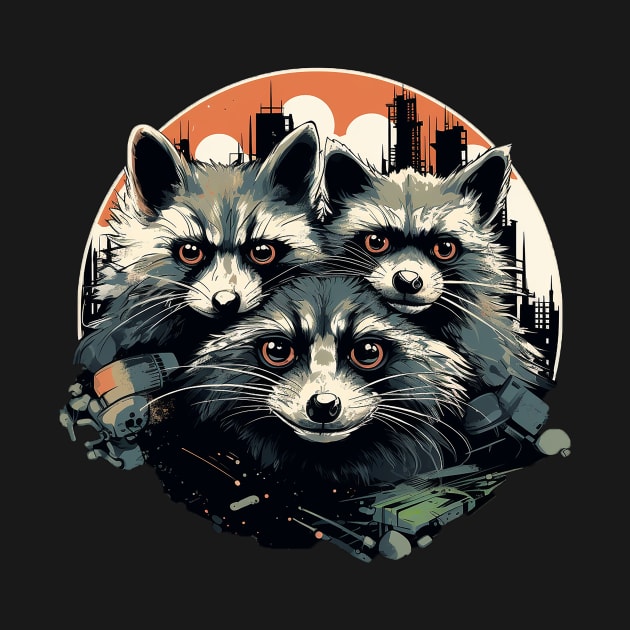 raccoons by piratesnow