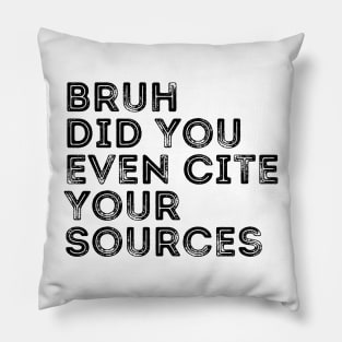 Bruh Did You Even Cite Your Sources Pillow