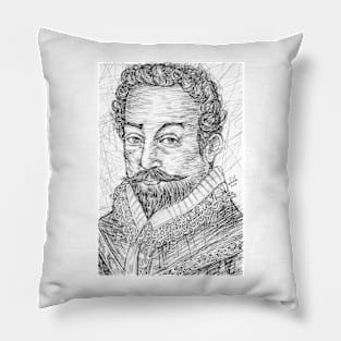 FRANCIS DRAKE ink portrait Pillow