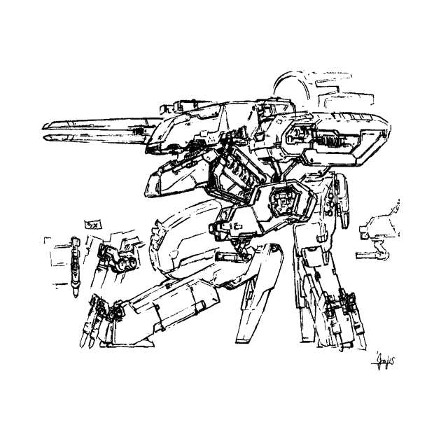 Metal Gear Solid - MG REX Sketch 1 By Yoji Shinkawa by Gekidami