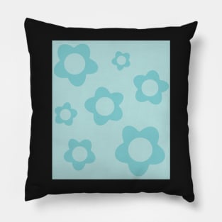 pattern flower aesthetic sky blue Pillow