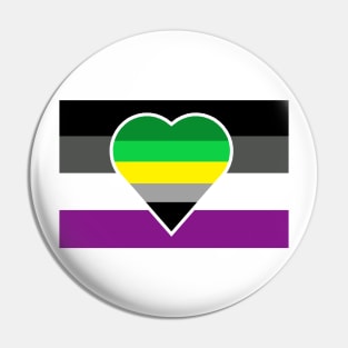 Aromantic Asexual Flag (Yellow-Stripe Variant) Pin