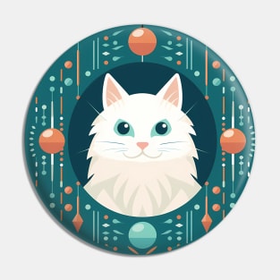 Turkish Angora Cat Xmas Ornament, Love Cats Pin