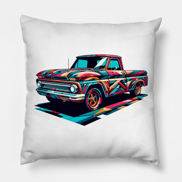 Chevy truck Pillow by Vehicles-Art
