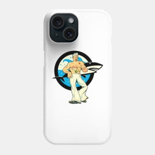 Shark the terror of the ocean with his tattooed sailor friend Phone Case