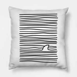 Minimal Line Drawing Simple Unique Shark Fin Gift Women Men Boys Girls Pillow