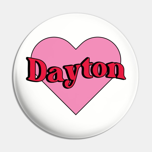 Dayton Ohio Heart Pin by Moon Ink Design