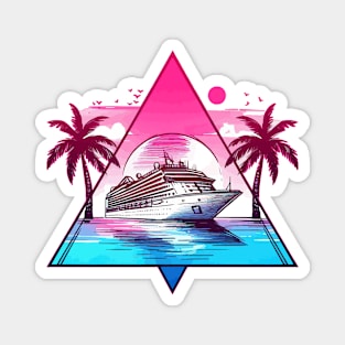 Cruise Ship Summer Time Vaporwave Magnet