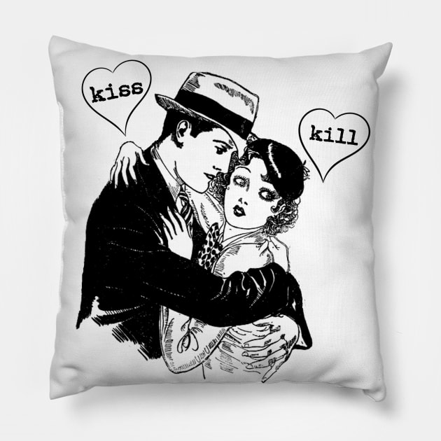 Kiss or Kill Vintage Feminist Valentine Shirt Pillow by Jigsaw Youth