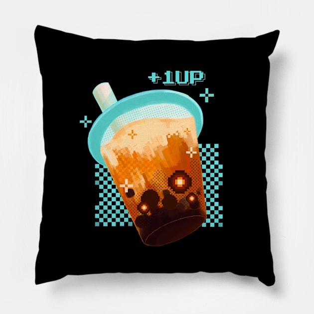 1UP Digital Brown sugar Boba tea Pillow by Rice Paste