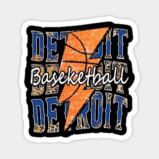 Graphic Basketball Detroit Proud Name Vintage Magnet