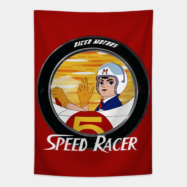 Speed Wave - White Font Tapestry by DistractedGeek