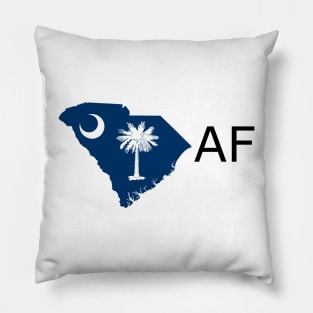 South Carolina Flag State Outline AF (black) Pillow