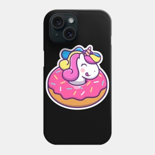 Cute unicorn doughnut cartoon Phone Case