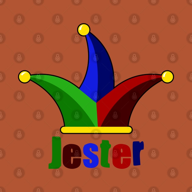 Jester with jester hat in green, blue, red, yellow and black by SHENNIX