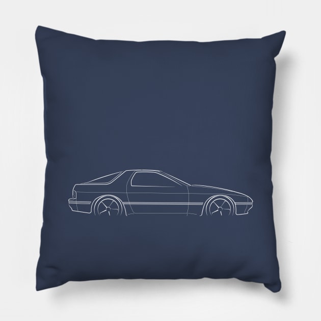 Mazda RX-7 FC - profile stencil, white Pillow by mal_photography