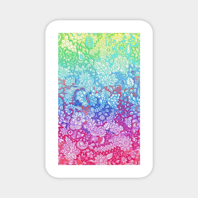 Fantasy Garden Rainbow Doodle Magnet by micklyn