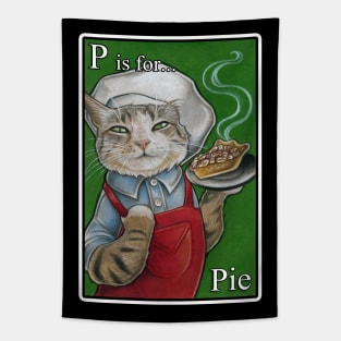 P is for Pie - White Outlined Version Tapestry