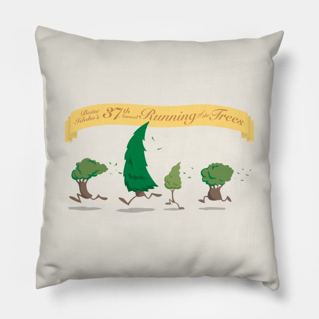 Running of the Trees Pillow by jeffross