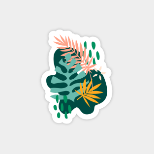 Tropical Leaves - Teal Magnet