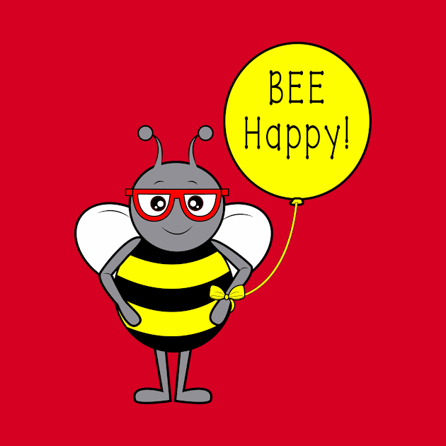 Bee with Balloon: Bee Happy! by PenguinCornerStore