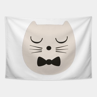 Puss Whiskas Cartoon Pussy Cat, Bow Tie Tapestry