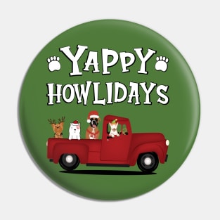 Yappy Howl-idays (White Text) Pin