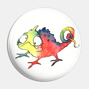 Rainbow Chameleon Pin