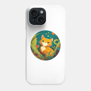 Bright Eyed Orange Kitty In The Garden - Cat Lover Phone Case