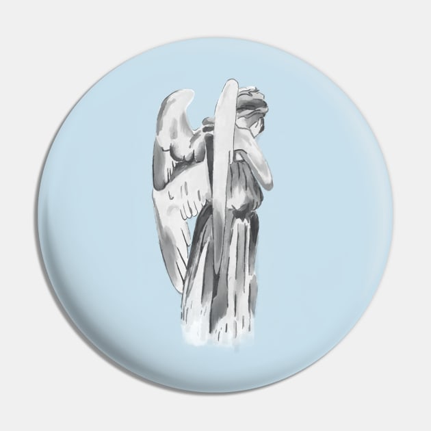 Weeping angel - Doctor Who - blue Pin by Uwaki