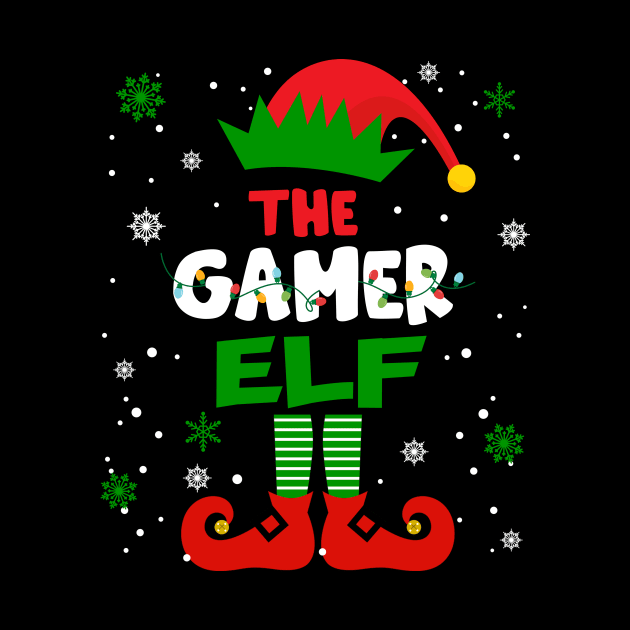 Gamer Elf Christmas Funny Family Pajama Matching Xmas by Audell Richardson