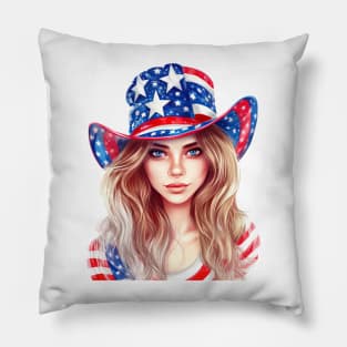 4th of July Girl #5 Pillow