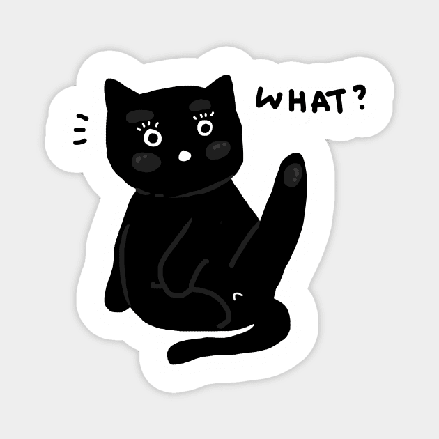 Black Cat Cute Magnet by meilyanadl