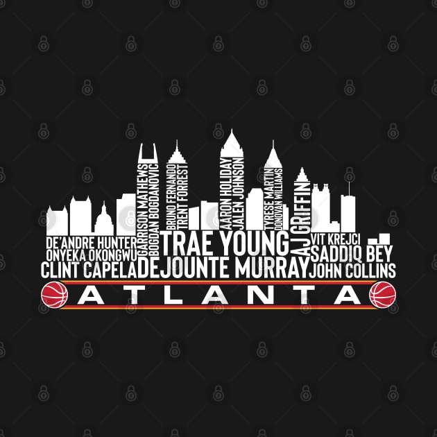 Atlanta Basketball Team 23 Player Roster, Atlanta City Skyline by Legend Skyline