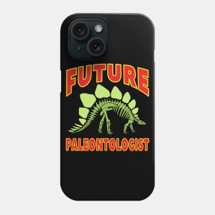 Future Paleontologist Stegosaurus Dinosaur Green Skeleton Phone Case