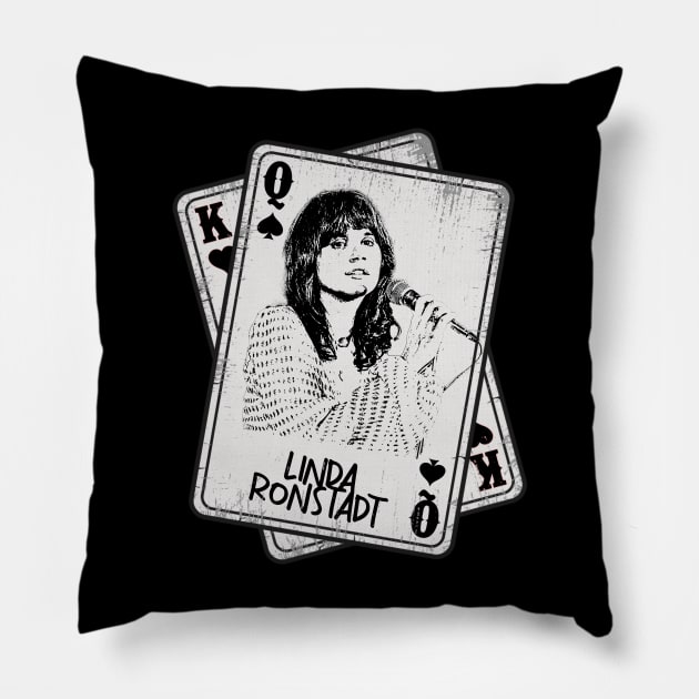 Retro Linda Ronstadt Card Style Pillow by Slepet Anis