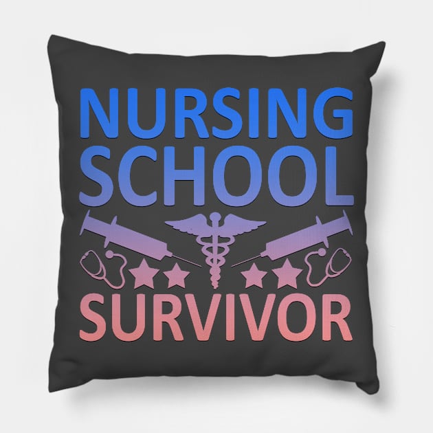 Nursing School Survivor Pillow by karolynmarie